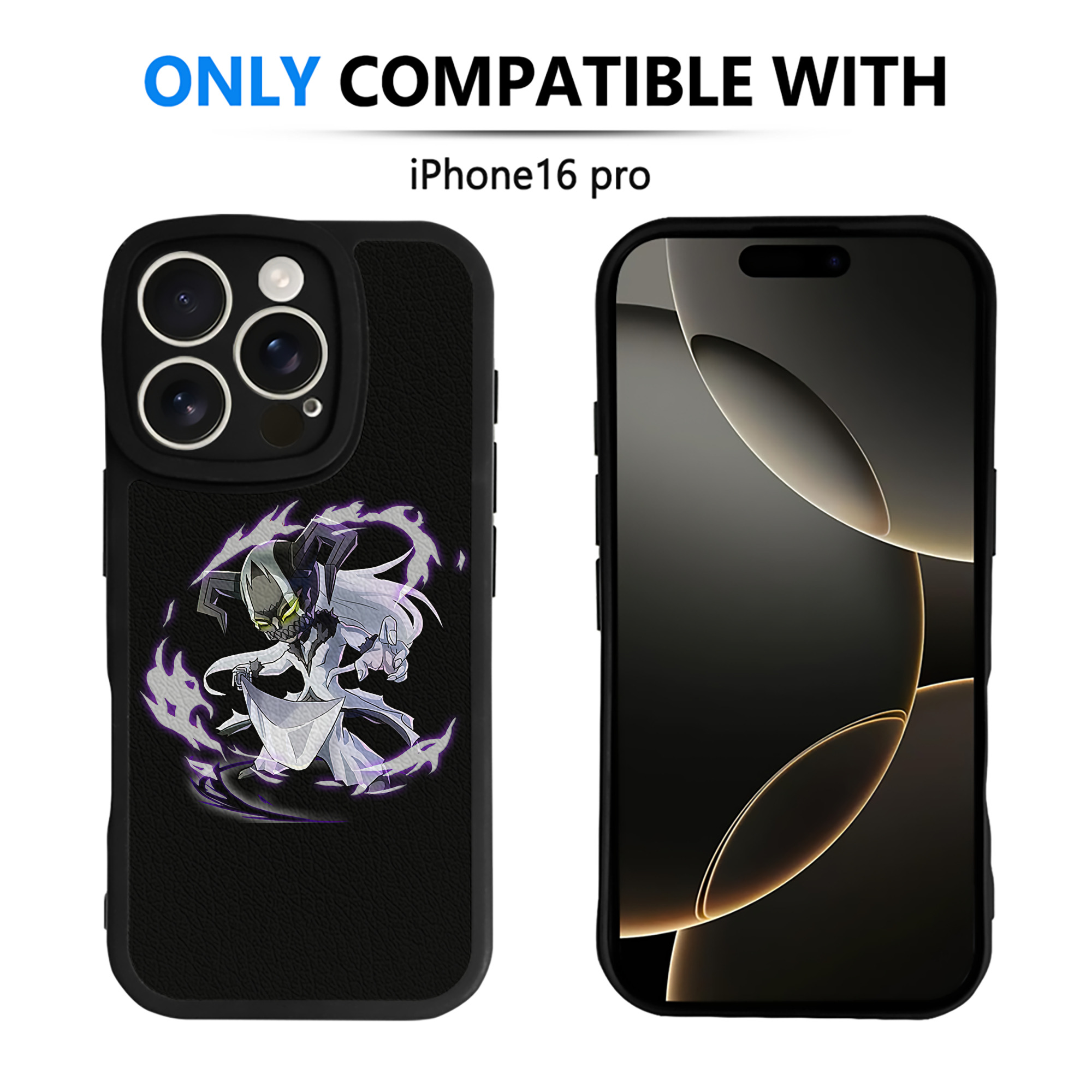 （画像用） ブリーチ 黒崎一護（くろさき いちご）BLEACH Kurosaki Ichigo 【iPhone 16シリーズ対応】シリコンスマホケース（レザー調） 材質：シリコン